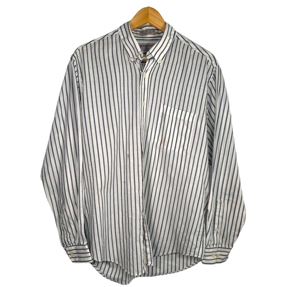 Windridge vintage striped button down shirt 16-34/35 Korea - stains